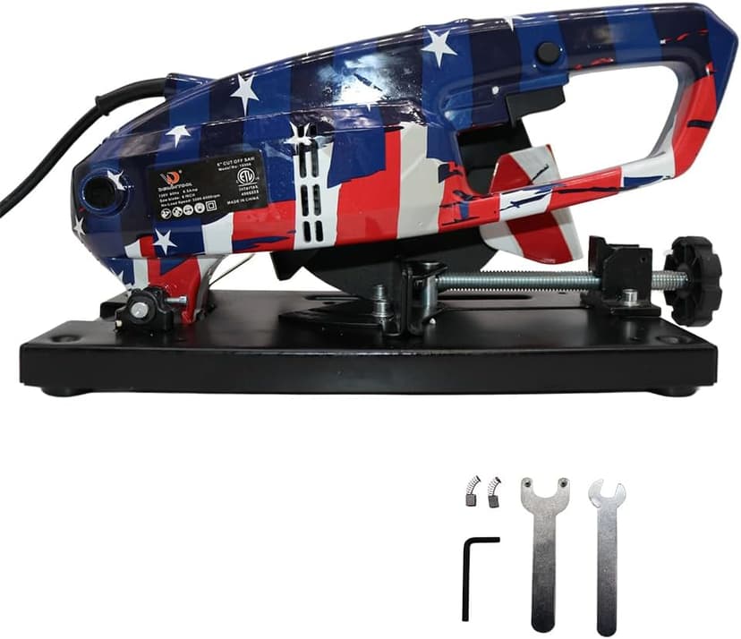 6" Chop Saw Cut Off saw – 6.5 Amp, 610W, 8000 RPM, 60Hz Compact Metal Cutting Corded Saw (Flag Design)