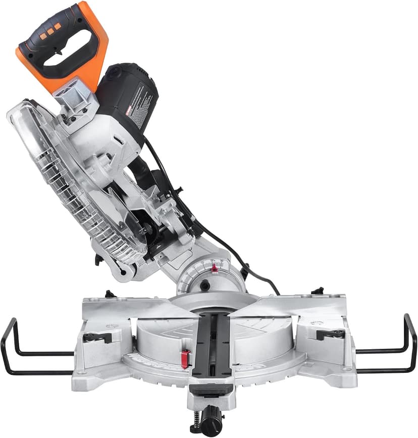 VEVOR Sliding Compound Miter Saw, 12-Inch Blade, 15 Amp Motor, 60-Tooth, Corded Double Bevel Sliding Miter Saw, LED Precision Alignment, Angle Adjustable, for Wood, Composite Decking, Laminates