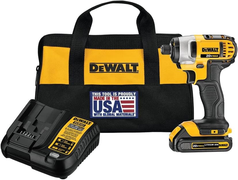 DEWALT 20V MAX Impact Driver Kit, 1/4-Inch, Battery and Charger Included (DCF885C1)