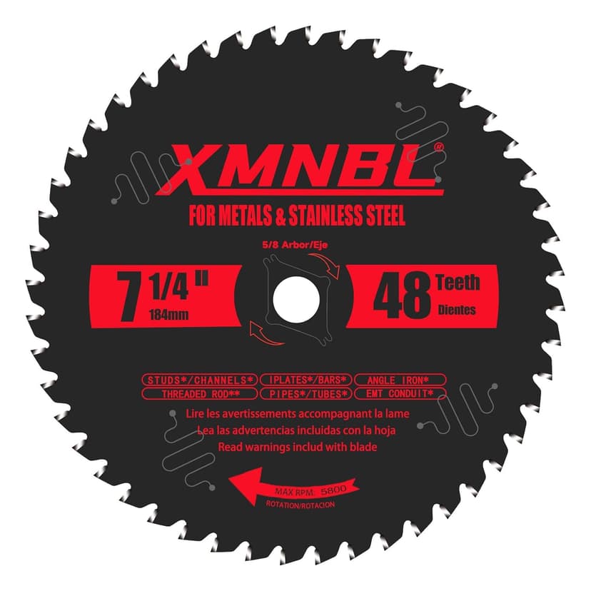 7 1/4 Inch Metal Cutting Saw Blade,Replace for Diablo D0748CF 7 1/4 Inch Metal and Stainless Steel Cutting Saw Blade,Compatible with 7-1/4 Inch Circular Saw,Cermet Carbide,5/8" Arbor,5X Longer Life