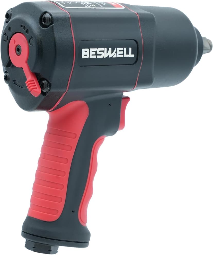 BESWELL® 1/2" High Torque Air Impact Wrench with Up to Real 1180 Foot-Pounds Max Loosen Torque Output-BW-112BN