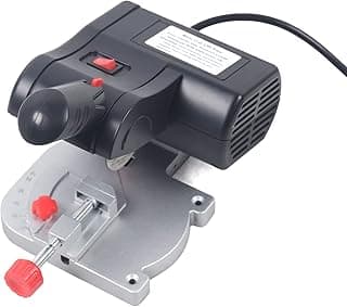 Mini Miter Saw, Electric Power Table Saw Benchtop Cut-Off Chop Saw, Mini Chop Saw Crafts Max 45 Degree Cutting for Crafts Miniatures Metal Wood Plastic Compound Cutter