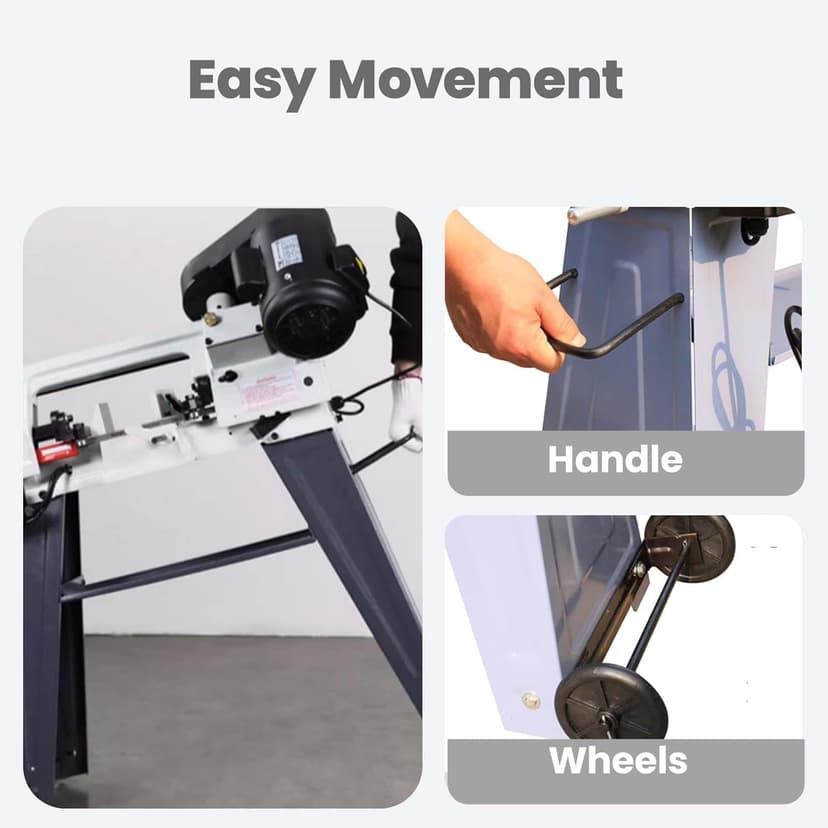 Horizontal Vertical Bandsaw Industrial Metal Band Saw Vertical Cutting Bandsaw with 420W 1/2HP(4P) Motor 0-45° Angle Adjustment Three Speeds for Copper Aluminum Cast Iron Carbon Steel