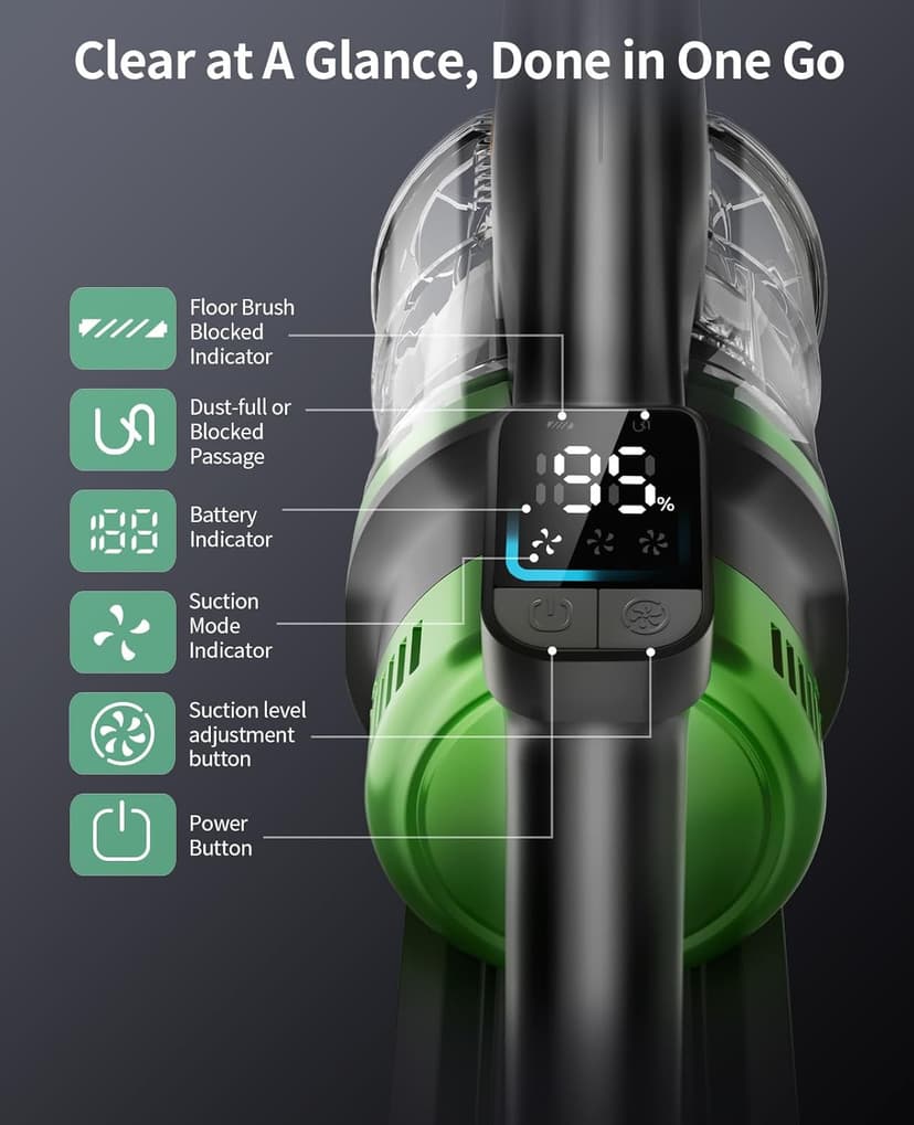 Cordless Vacuum Cleaner, 550W 45KPA 60 Mins Vacuum Cleaners for Home, Anti-Tangle Stick Vacuums with Rechargeable Battery, Dual-Handheld Lightweight Vacuum with Aromatherapy for Pet Hair Carpet Floors