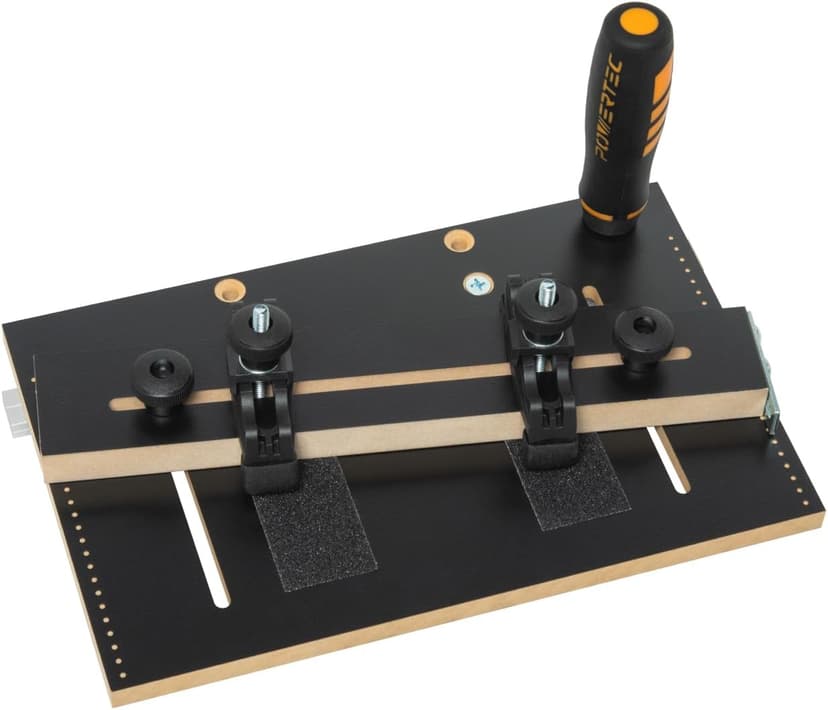 POWERTEC Table Saw Tapering Jig, Small Parts Taper Jig with 3/4" x 3/8" Miter Bar, Adjustable Hold Down Clamp, Non-Slip Grip Strips, Ergonomic Handle - Table Saw Jig Accessories (71875)