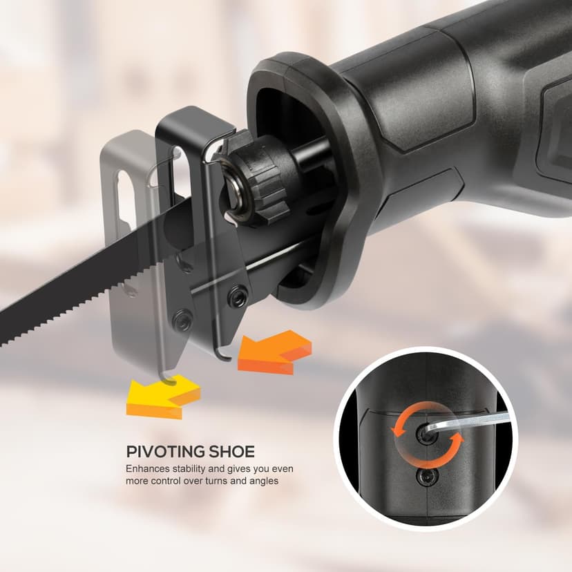 120V Reciprocating Saw, 6.0 Amp Variable Speed Corded Reciprocating Saw with 4/5" Stroke Length, 3000 SPM and 4-1/2" Max for Wood, Metal, PVC Pipe Cutting