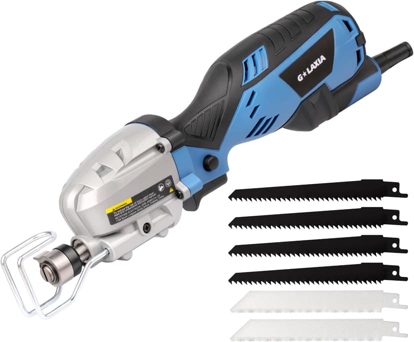 Reciprocating Saw, 5Amp 3000SPM Variable Speed Reciprocating Saw with 1/2" Stroke Length, 6Pcs Blades for Wood, Soft Metal, PVC Pipe Cutting