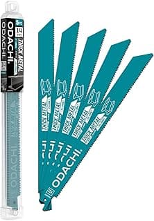 ODACHI Heavy Metal Cutting Reciprocating Saw Blades 9 Inch 14TPI Sawzall Blades for Pipe, Sheet, Rebar, Bi-Metal Sabre Saw Blades High Wear Resistance for Cutting 5 Pack