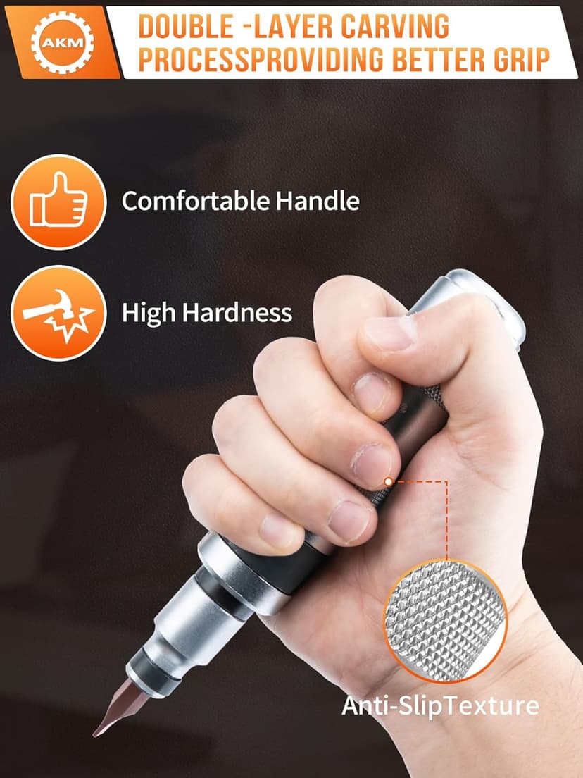 AKM 1/2" Hand Manual Reversible Impact Driver Set Extractor-12 PCS Impact Screwdriver S2 Steel Much More Durable Disengage Rusted Fasteners or Frozen Bolts