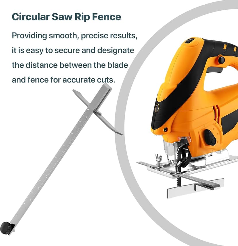 DW3278 Circular Saw Rip Fence Kit – Compatible with DeWalt DCS575, DCS570, DCS577, DWE575, DWS535, and Works with 7-1/4-Inch to 8-1/4-Inch Circular Saws, Includes Round Head Stop Screw and Spring