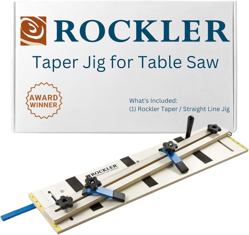 Rockler Taper Jig/Straight Line Jig - Power Tool Accessory Jigs Makes Tapered Cuts Fast - Wood Cutting Jig is Perfect for Chair Legs - Hardware Jig Includes 36” Miter Bar – Table Saw Accessories