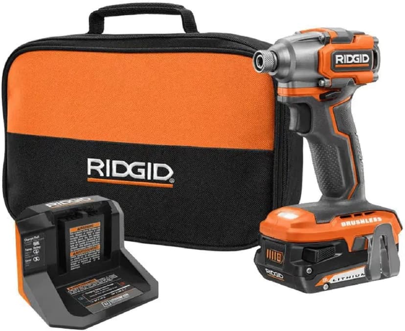RIDGID 18V SubCompact Brushless Cordless Impact Driver Kit with (1) 2.0 Ah Battery,