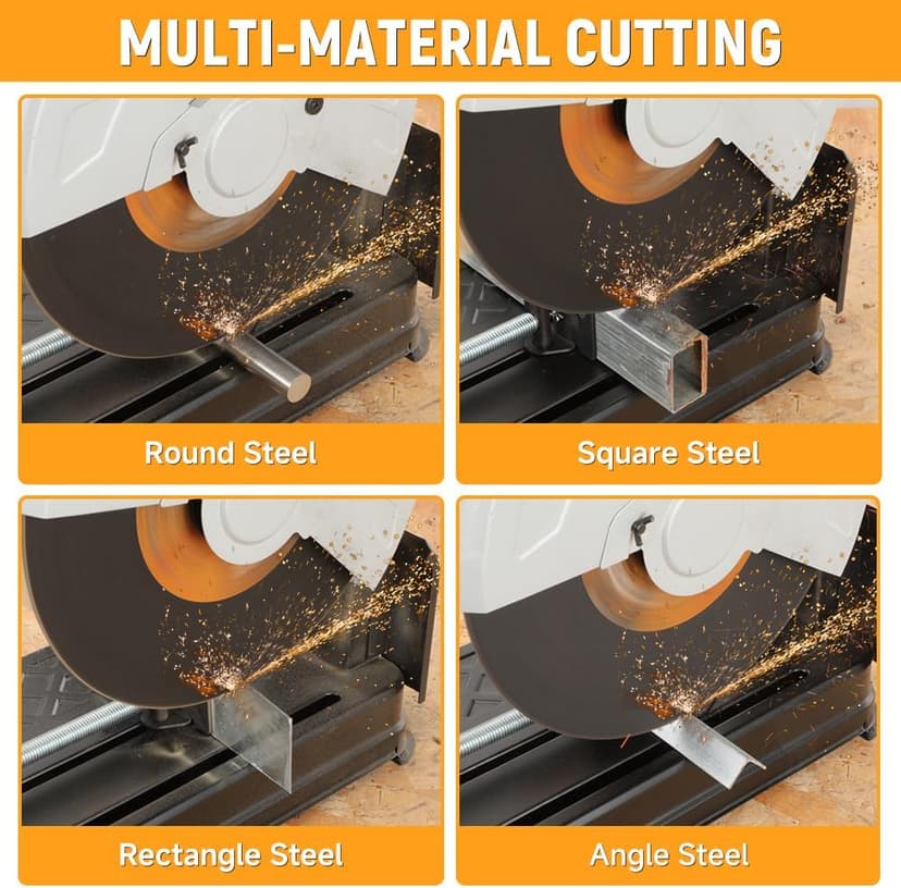 Hoteche 14-Inch Metal Cutting Chop Saw 2100W Heavy-Duty Electric Cut Off Machine with Saw Blade