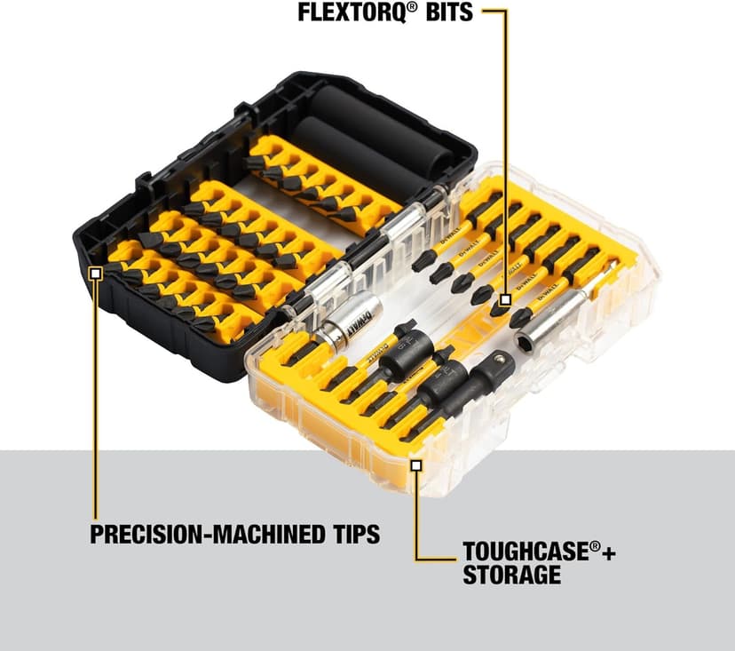 DEWALT DWA2NGFT40IR Impact Ready Flextorq 40-Piece Steel Screwdriver Bit Set