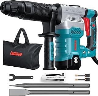 ENEACRO SDS-Max Demolition Jack Hammer for Concrete, Lightweight 11 Amp Electric Demo Chipping Hammer,Aluminum Alloy Shell, Vibration Control, Includes Grease, Tool Bag and Chisels