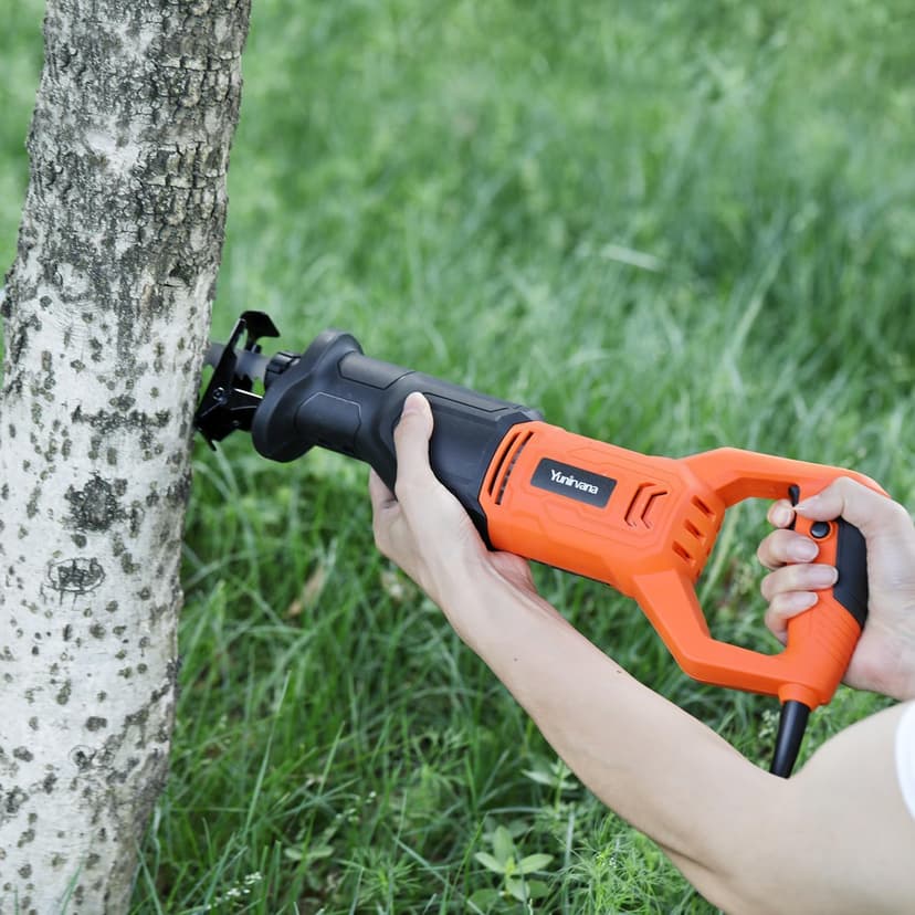 120V Reciprocating Saw, 6.0 Amp Variable Speed Corded Reciprocating Saw with 4/5" Stroke Length, 3000 SPM and 4-1/2" Max for Wood, Metal, PVC Pipe Cutting