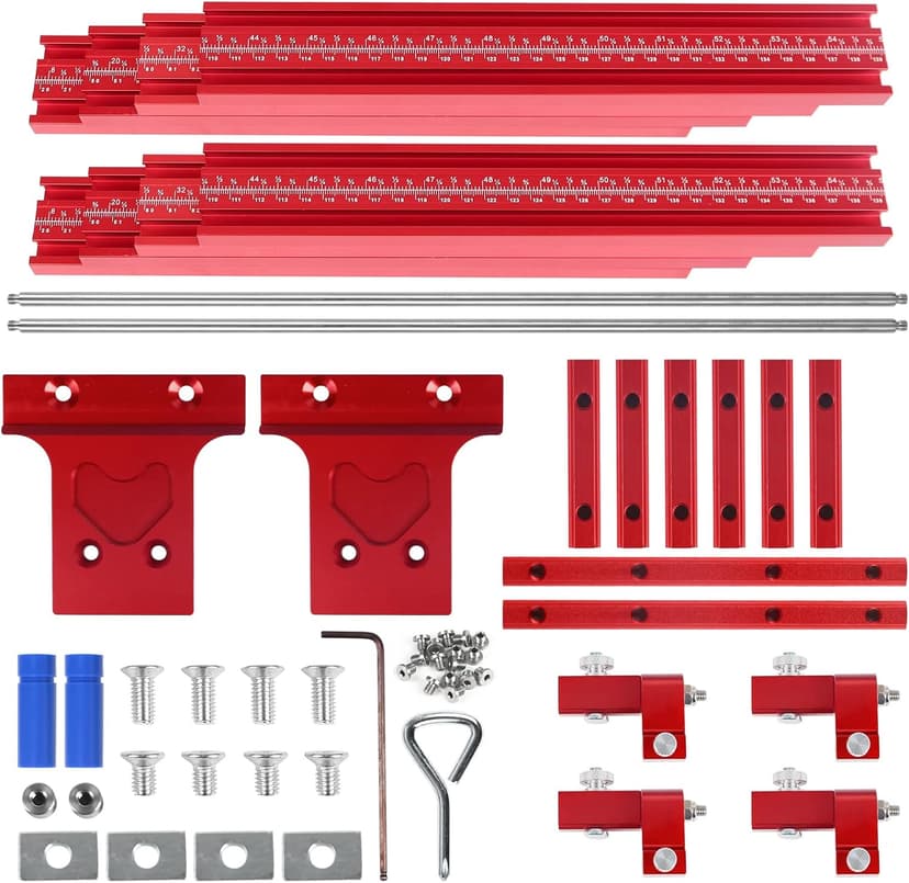 Parallel Rail Guide System (Updated Version), Woodworking Track Saw Guide Rail Joining Set Aluminium Alloy Circular Saw Track Set Fixed Guide Rail Bracket Universal T-Track Auxiliary Tool