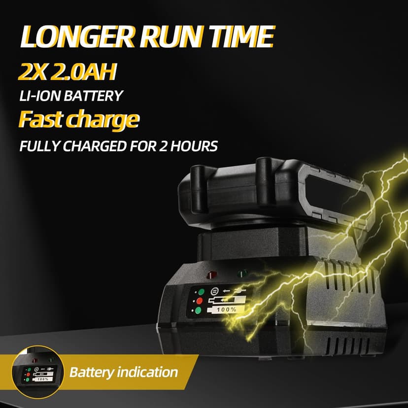 Cordless Impact Wrench, 21V Torque Power Impact Driver, 1/2" Power Impact Wrenches with 2 * 2.0Ah Batteries with 19 Accessories, Electric Impact Motor Variable Speeds for home installation (Blue)