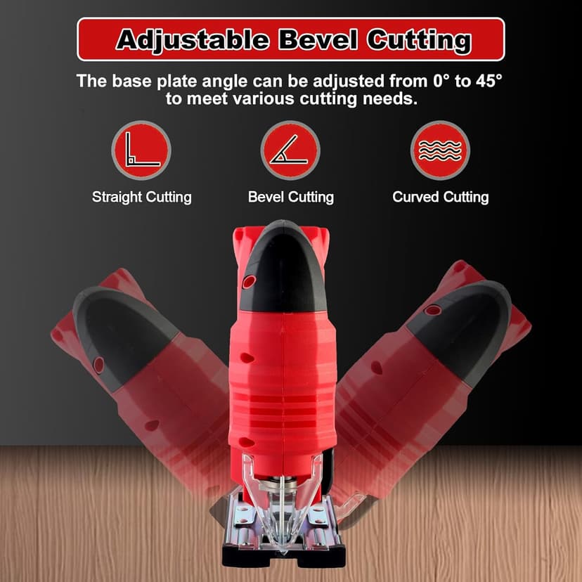 Cordless Jig Saw Compatible with Milwaukee 18V Battery, Brushless Jig Saw with 6pcs Blades, 4 Orbital Sets for Wood, Plastic and Metal Cutting (Tool Only, No Battery)