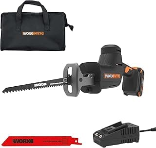WORX 20V Cordless Reciprocating Saw for Wood, 1" Stroke Length, Brushless Motor, Lightweight Design WX501L