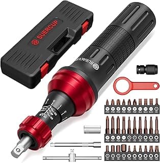10-60In.lb 1/4" Torque Screwdriver 36 PCS Set with T-bar, Hex, Torx, and Phillips S2 Bits,Torque Wrench Screwdriver for Scope and Car, Bike Mounting and Home DIY