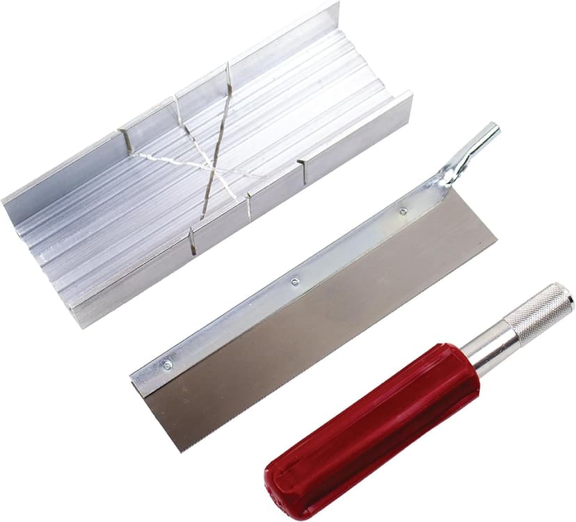Excel Blades 6-Inch Metal Mitre Box Set – Aluminum & Steel Precision Cutting Tool with K5 Handle & Razor Pull Saw for Wood, Plastic & Soft Metals – 45° & 90° Cutting Angles, Made in USA