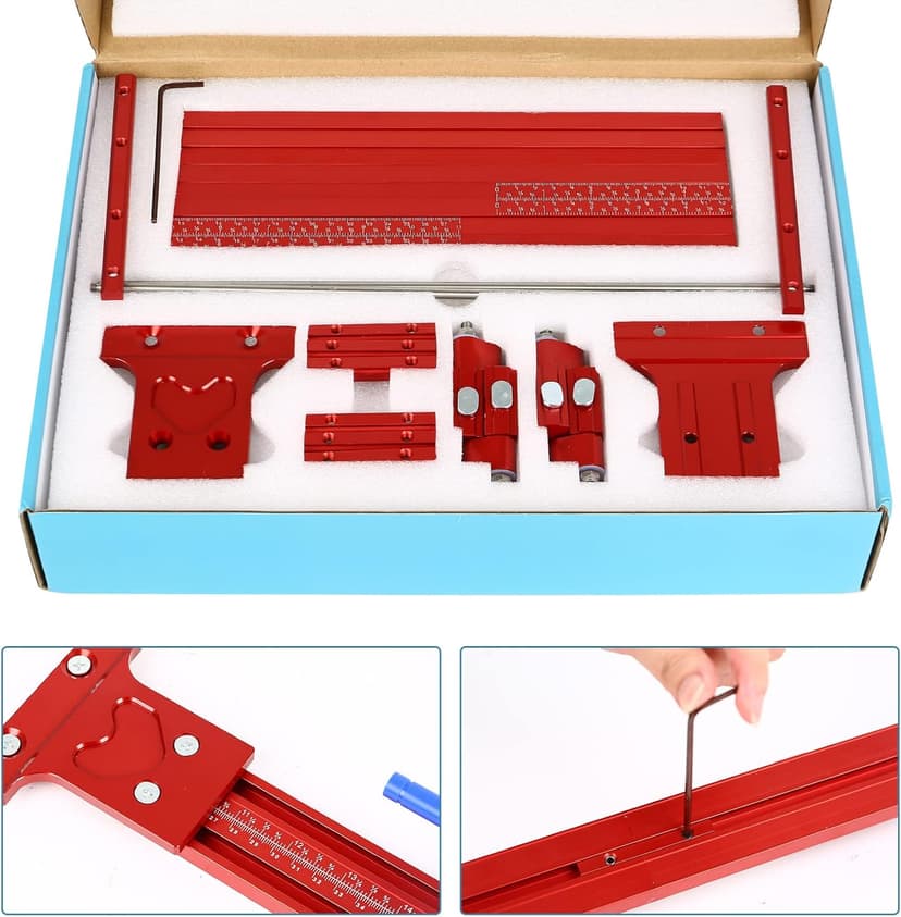 Parallel Rail Guide System (Updated Version), Woodworking Track Saw Guide Rail Joining Set Aluminium Alloy Circular Saw Track Set Fixed Guide Rail Bracket Universal T-Track Auxiliary Tool
