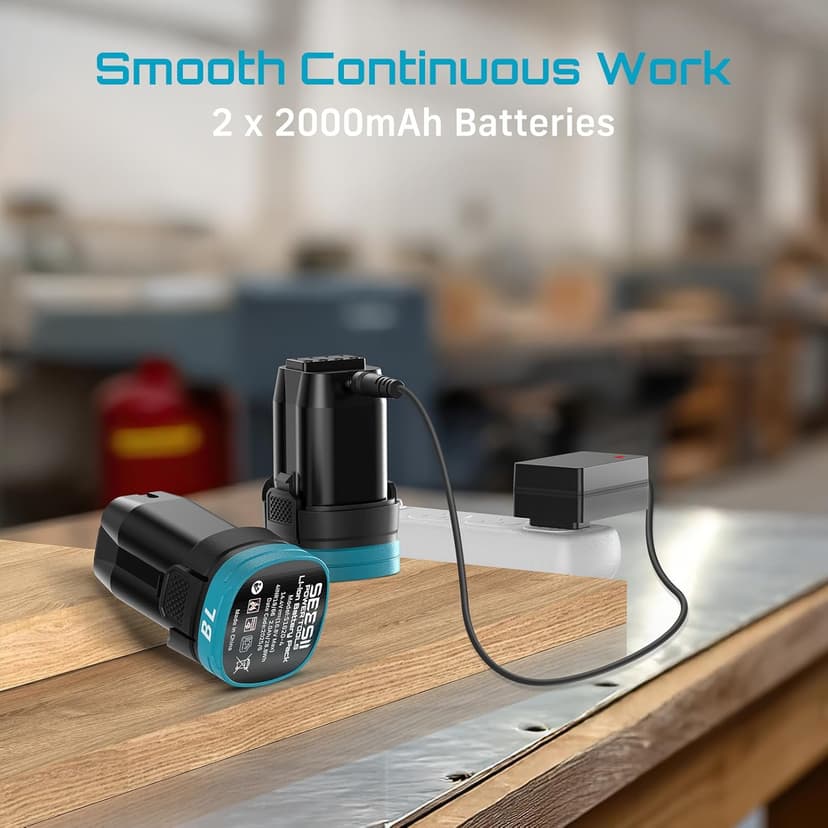 SEESII 16.8V Impact Driver Kit, 1/4" Hex Cordless Impact Driver Set & 2×2.0Ah Batteries, 150N.m Max Torque(1327 In-lbs) Brushless Power Impact Driver w/ 16Pcs Drill Bits, 0-3300RPM Variable Speed