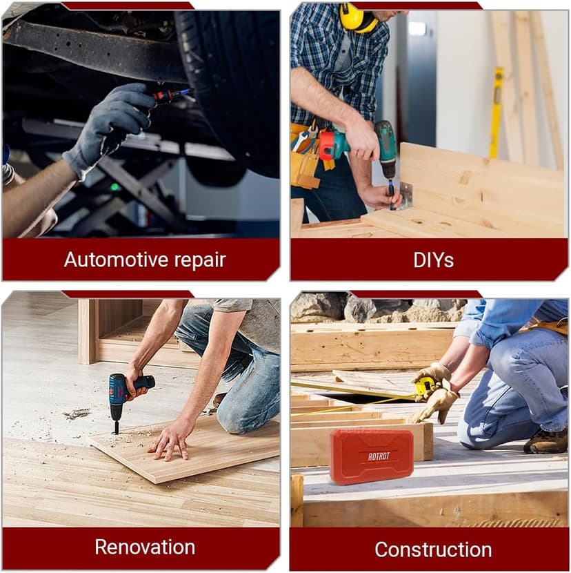 39-Piece Magnetic Nut Driver Set, Includes Metric & SAE Impact Driver Bit Set, Bit Extension & Drill Bit Adapter | 1/4" Hex Shank | Cr-V Steel, Screwdriver Bits, Bit Holder, Slotting Tool Box