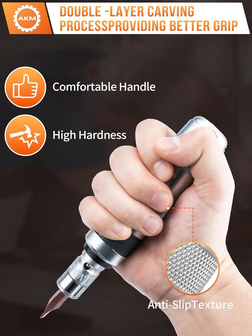 AKM 3/8" Hand Manual Reversible Impact Driver Set Extractor Impact Screwdriver S2 Steel Much More Durable Disengage Rusted Fasteners or Frozen Bolts