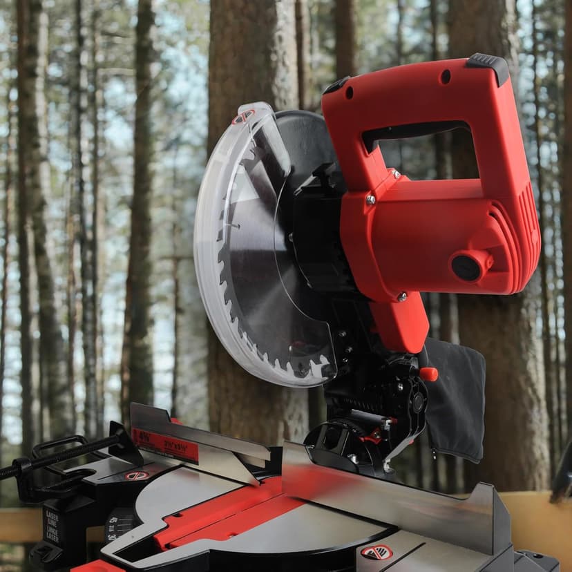 2025 Upgrade Miter Saw 10”, Chop Saws For Woodworking With 15-Amp Power Motor, 40t Tct Blade, 0-45°Mitre & Bevel, Compound Miter Saw For All Skill Levels Wood Work