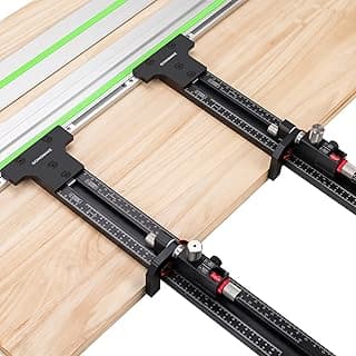 Track Saw Parallel Guide System with Mirco Adjustable Flip Stop and Zero Calibration for Woodworking Repeatable Rip Cuts for Track Saw Guide Rail Compatible with Festool,Makita,Milwaukee