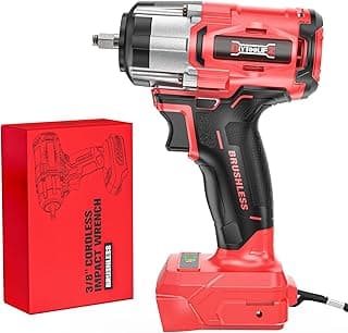 Cordless Impact Wrench Compatible with Milwaukee 18v Battery: 250Ft-lbs(340N.m) 3/8" Brushless Electric Impact Gun, 2400RPM High Torque Impact Driver, Power Impact Wrench, Bare Tool