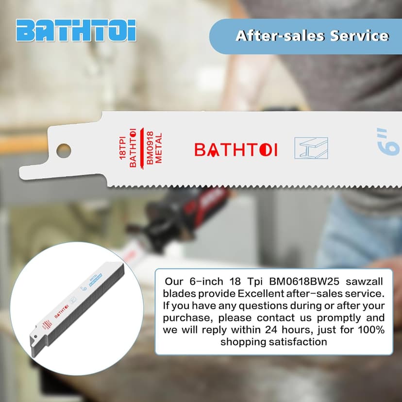 25 Pack 6 Inch 18 Tpi Reciprocating Saw Blades for Sheet Metal, Pipes, Nails Cutting, Profiles Cutting, Bi-Metal Sawzall Blades with 8% Cobalt for Longer Life and Faster Cutting Speed