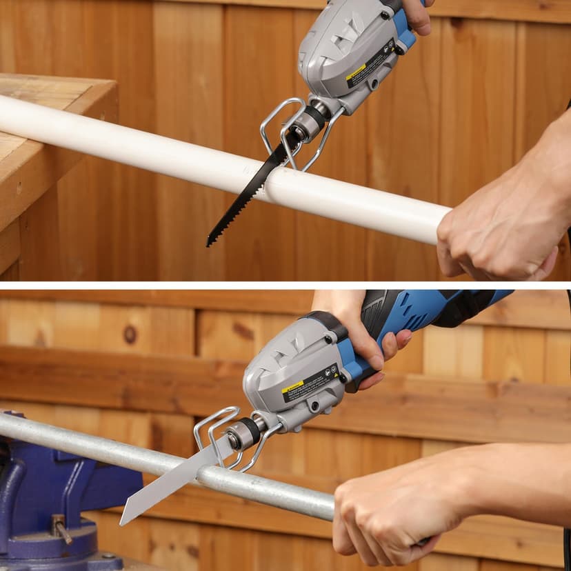 Reciprocating Saw, 5Amp 3000SPM Variable Speed Reciprocating Saw with 1/2" Stroke Length, 6Pcs Blades for Wood, Soft Metal, PVC Pipe Cutting