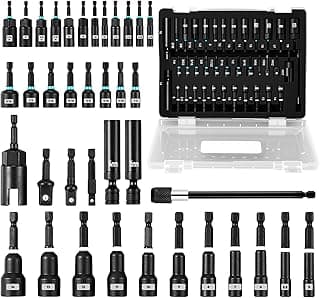 Saker Magnetic Nut Driver Set: 38pcs Impact Driver Socket Adapters with Bit Extension,Wing Nut Driver,Spark Plug Socket,Universal Hex Adapter - 4pcs Stainless Steel Kit