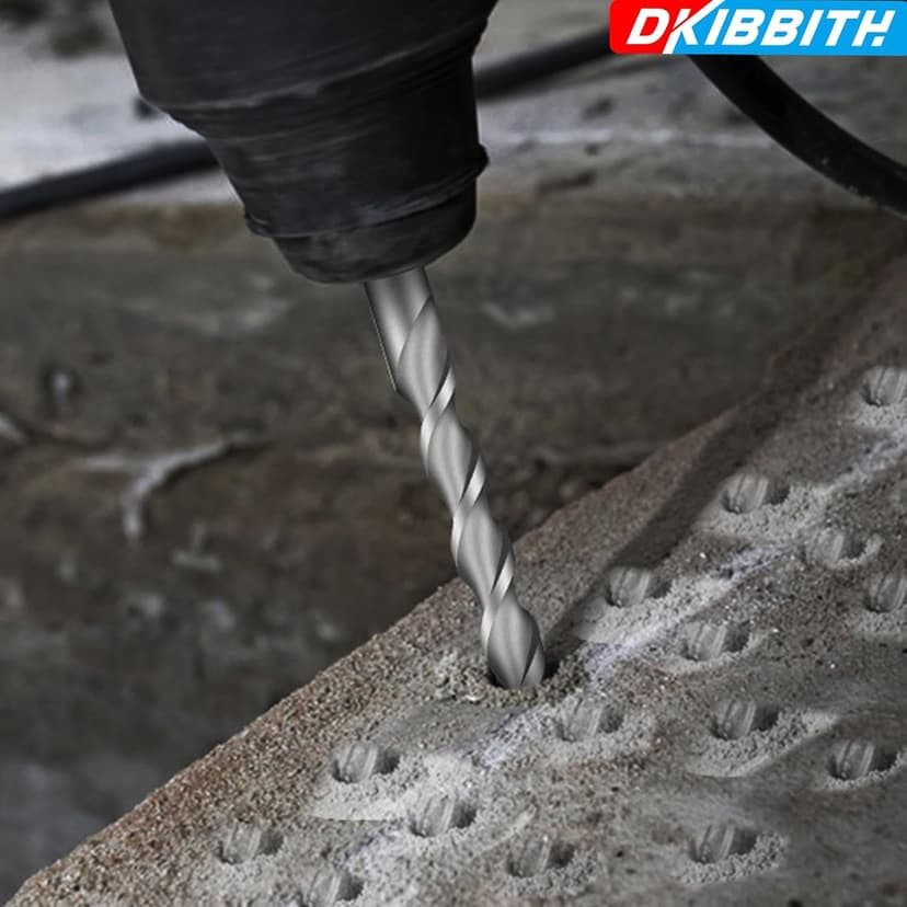 10-Piece SDS Plus Drill Bits Rotary Hammer Drill Bit Set, Carbide Tipped for Drilling Concrete Cement Porcelain Tiles Ceramic Pots Stone Brick, Dia 3/16" 1/4" 5/16" 3/8" 1/2"