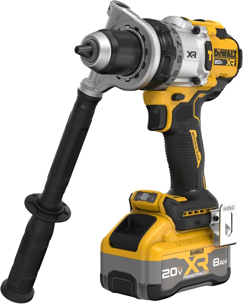 DEWALT 20V MAX XR 1/2 Inch Cordless Hammer Drill Kit with 8AH Battery and Charger (DCD1007WW1)