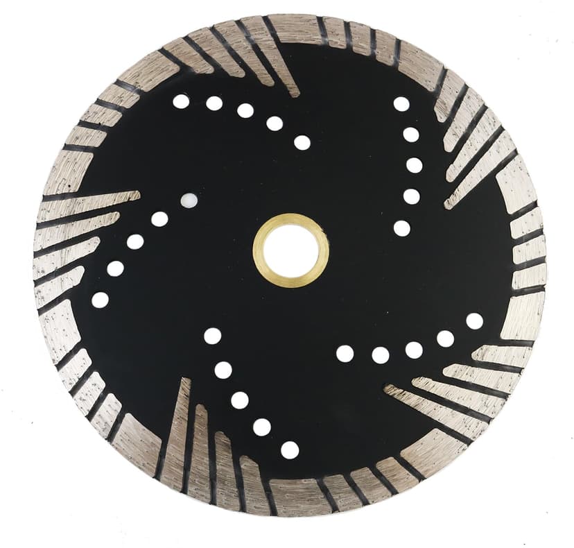 6 Inch Turbo Diamond Saw Blade for Cutting Granite Deep Triangle Cutting Disc for Stone Masonry Brick Block Concrete with 7/8’’-5/8’’ Arbor