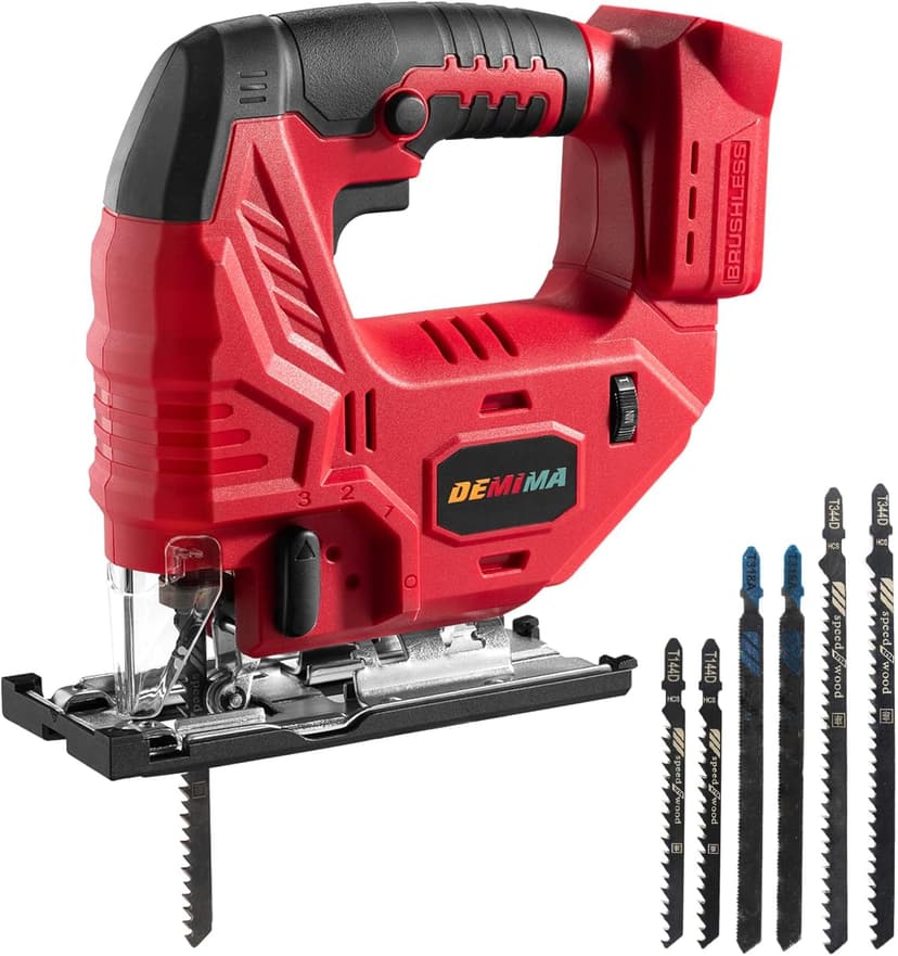 Cordless Jig Saw for Milwaukee M18 Battery, 7 Speed Variable Up to 3200RPM, LED Light, 45° Bevel Cuts, 3 Orbital Motions, with Jig Saw Blade for Straight/Curve/Circle Cutting(Battery Not Include)