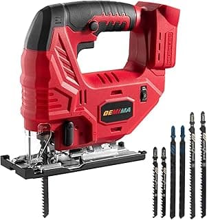 Cordless Jig Saw for Milwaukee M18 Battery, 7 Speed Variable Up to 3200RPM, LED Light, 45° Bevel Cuts, 3 Orbital Motions, with Jig Saw Blade for Straight/Curve/Circle Cutting(Battery Not Include)