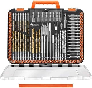 ENERTWIST Drill Bit Set, 112-Pieces 1/4" Hex Shank Impact Driver Bits and Screwdriver Bits Set Assorted in Tough Case for Wood Metal Cement Drilling and Screw Driving, ET-DBA-112