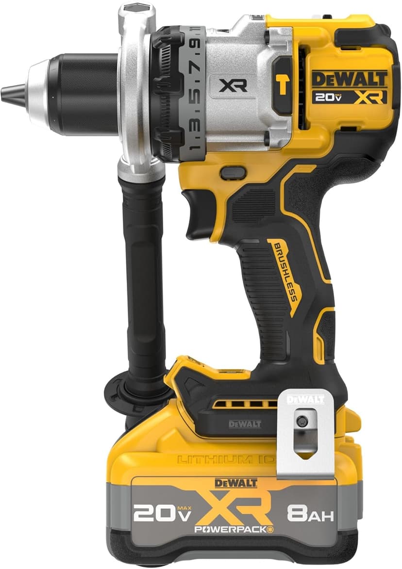 DEWALT 20V MAX XR 1/2 Inch Cordless Hammer Drill Kit with 8AH Battery and Charger (DCD1007WW1)
