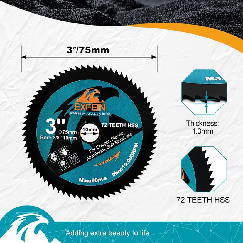 3 Inch Circular Saw Blade Set 4pcs for Cutting Tile Glass Soft Metal Wood Plastic Diamond Disc