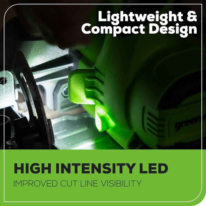 Greenworks 24V Circular Saw,Brushless 6-1/2"Battery Circular saw Cordless,4,800 RPM,Adjustable Cutting Depth 45°/90°,With 24V 2Ah Battery and Charger