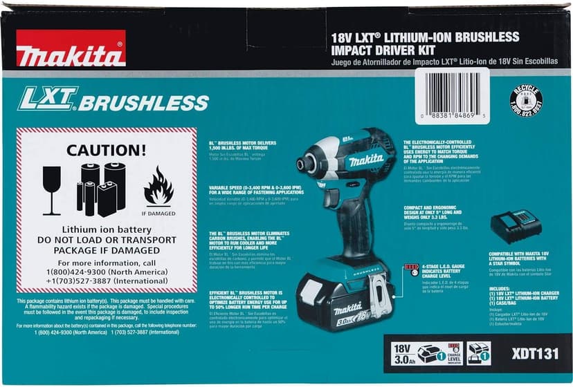 Makita XDT131-R 18V LXT 3.0 Ah Cordless Lithium-Ion Brushless Impact Driver Kit