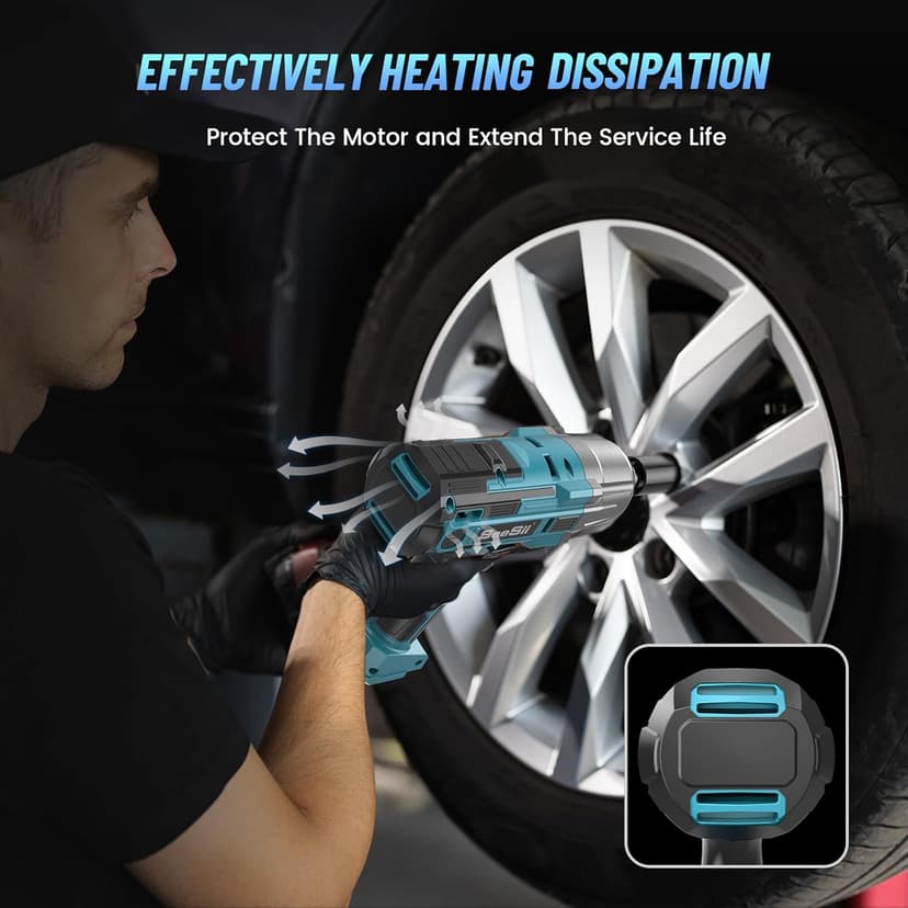 Seesii Electric Impact Wrench Corded, 368Ft-lbs(500N.m) Torque 1/2 inch Impact Gun with 8Amp Cord, 4 Sockets for Car Tire and Home DIY, AC500