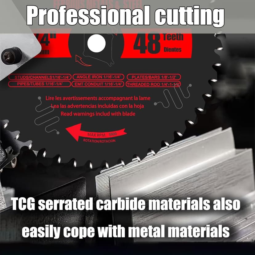 7 1/4 Inch Metal Cutting Saw Blade,Replace for Diablo D0748CF 7 1/4 Inch Metal and Stainless Steel Cutting Saw Blade,Compatible with 7-1/4 Inch Circular Saw,Cermet Carbide,5/8" Arbor,5X Longer Life