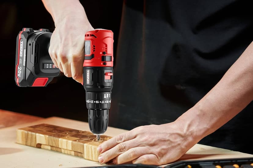 Cordless Drill and Impact Driver, Electric Drill and Impact Driver Combo Kit with 3/8-inch Electric Drill and 1/4-inch Impact Driver with 2 * 1.5A Batteries