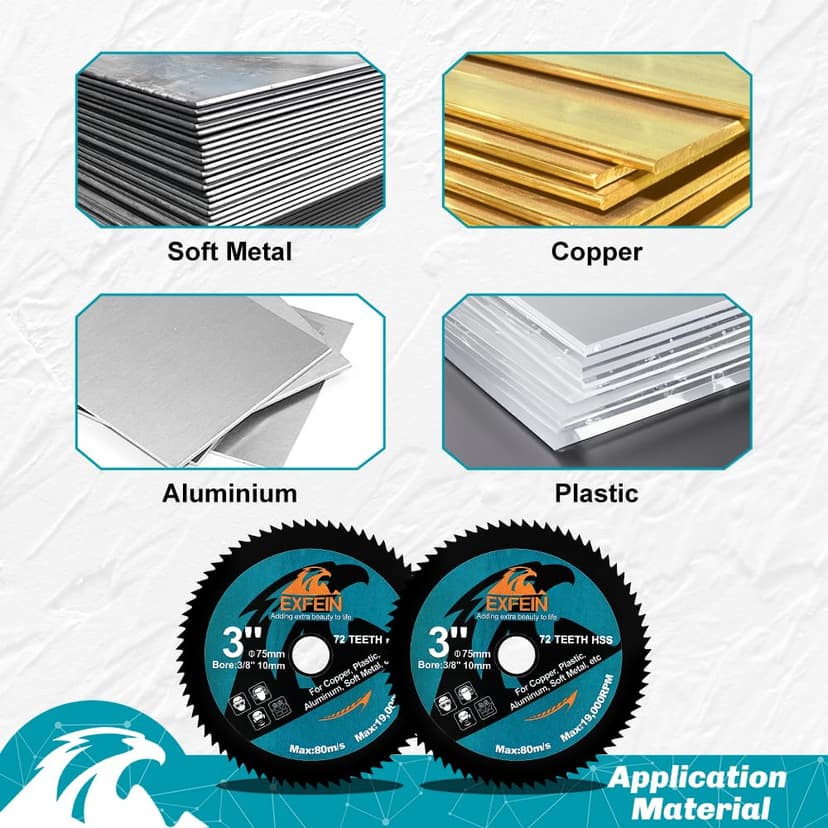 3 Inch Circular Saw Blade Set 4pcs for Cutting Tile Glass Soft Metal Wood Plastic Diamond Disc